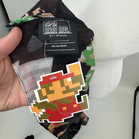 NEW Super Mario Bros Infinity Scarf Black Novelty Bowser Luigi Graphic Bioworld - Picture 5 of 6